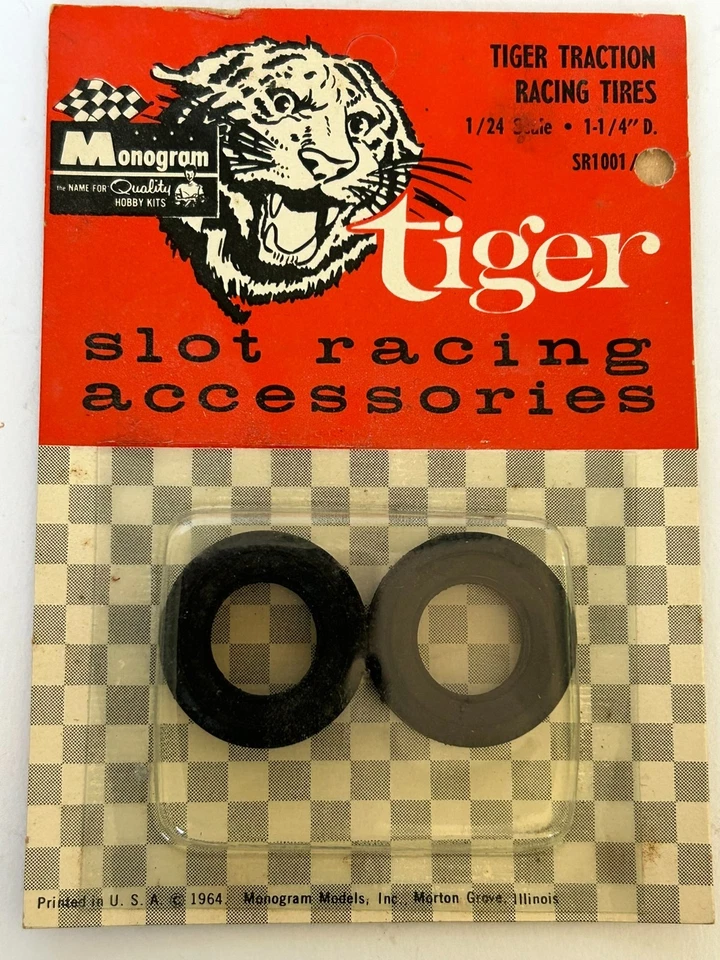 Pair of Monogram Tires 1 1/4 dia. for 1/24 scale slot cars NIB - Image 1 of 1