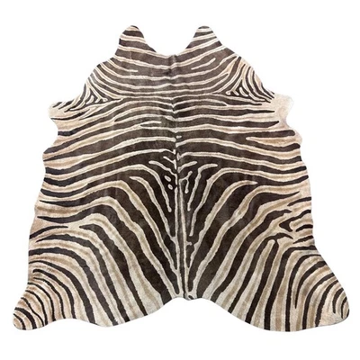 Alfombra de cuero de vaca genuina con estampado de cebra (aspecto descolorido) Tamaño: 7x5,7 pies Y-146 Foto 1 de 4