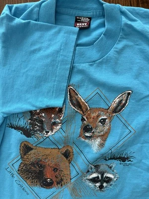 Camiseta Vintage Hecha en Estados Unidos Juventud 10-12 Animales Naturaleza Exterior Arkansas Foto 1 de 4