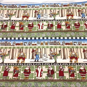 Camp Christmas Fabric J Wecker Frisch SSI Whimsical Nostalgic Print 43"x 3 Yards - Picture 1 of 4