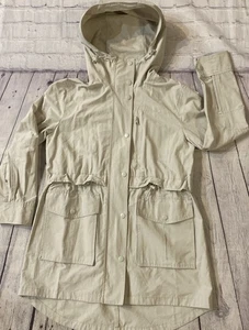 Re-Imagined By J. Crew beige leichte Jacke mit Reißverschluss und Druckknopf Kapuze Größe XXSP XXS - Bild 1 von 24