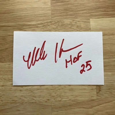 Mark Kerr Signed 3x5 White Index Card HOF ‘25 Inscription Red Ink Cut Autograph - Image 1 of 4