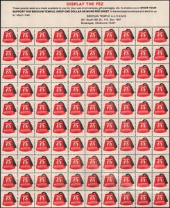US MNH sheet of 100 Bedouin Temple Display the Fez stamps, Muskogee OK - Picture 1 of 1