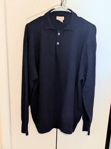Suéter Polo Rosa Piña Cachemira Para Hombre Talla L Azul Marino Pullover Cuello - Imagen 1 de 10