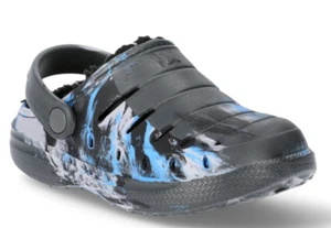 Zuecos forrados informales Rugged Shark Big Boys TALLA 13 color negro azul NUEVO - Imagen 1 de 7