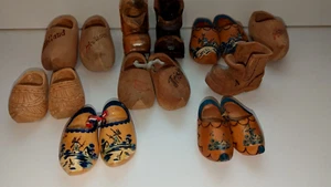 Hand Carved & Painted Vintage Wooden Shoes 16 Shoes - Picture 1 of 8