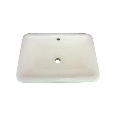 Fregadero de baño rectangular Tuba 21-1/2" X 14-3/4" X 7" porcelana marfil Foto 1 de 4