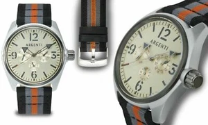 NEW Argenti 0343M Mens Modernistic Collection Multi-Function Striped Nylon Watch - Picture 1 of 2