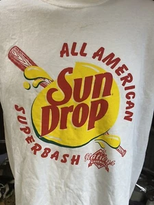 Sun drop All American Super Bash Nations Baseball White Small T-Shirt Soda Pop - Picture 1 of 8