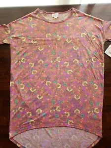 NWT LuLaRoe Women's Purple/Pink Antique Floral Irma T-Shirt Sz XXS - Picture 1 of 4