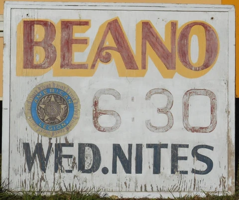 LARGE SIZE VINTAGE MID 20th CENTURY WOODEN BEANO SIGN Cover