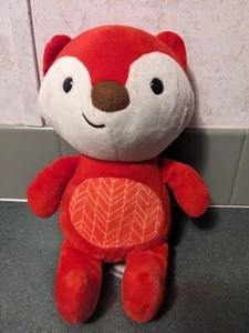 Skip Hop Red Fox Zoo Plush Chevron Tummy Brown Nose Hard Eyes 2019 Stuffed 10" - Picture 1 of 7