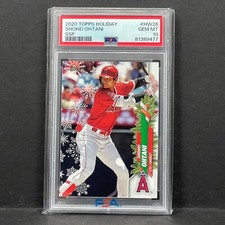 2020 Topps Holiday Shohei Ohtani PSA 10 SSP #HW26 Candy Cane Los Angeles Angels