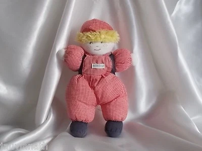 Ancien doudou personnage, garçon, rouge tissu, Sucre d'Orge - Photo 1/4