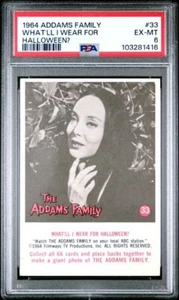 1964 Addams Family WHAT'LL I WEAR FOR HALLOWEEN Card # 33 Tough Graded PSA 6 - Picture 1 of 2