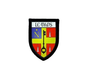 Patch printed embroidery travel souvenir shield crest city france flag le mans - Picture 1 of 1
