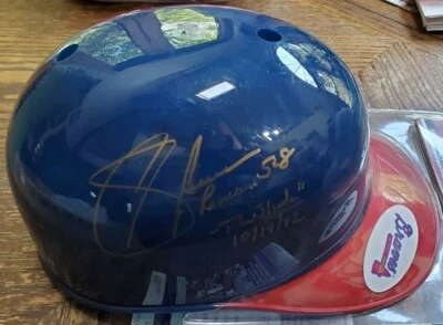 NICE Braves Autographed Sid Bream FS Souvenir Helmet Baseball JSA "The Slide" - Image 1 of 4
