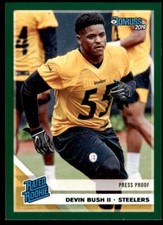 2019 Donruss Press Proof Green Devin Bush #344 Rookie RC Pittsburgh Steelers