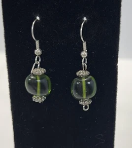 Handgefertigte grüne Glas Ohrhänger - Bild 1 von 1