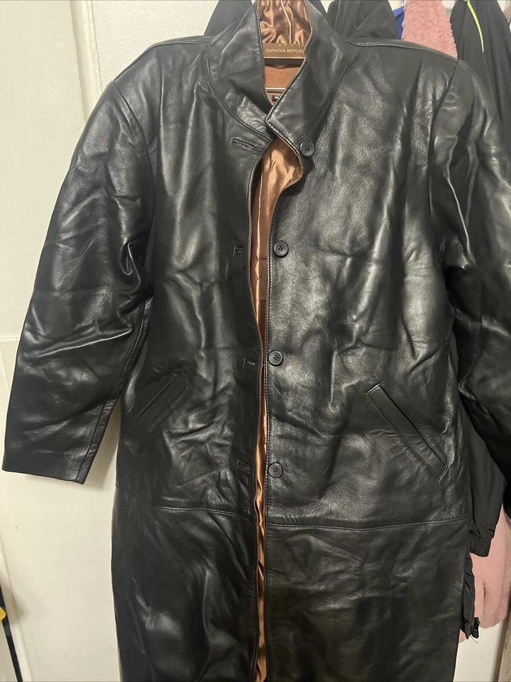 Women's Genuine Black Lambskin Real Leather Long Trench Coat Stylish Causal Coat - Image 1 of 4