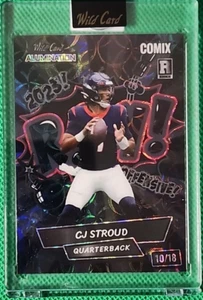 Mira telescópica CJ Stroud/18 2023 Wild Card etiqueta negra roja novato RC SSP cubierta - Imagen 1 de 2