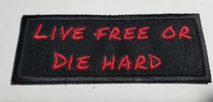 LIVE FREE OR DIE HARD Motorcycle MC RC red Patch approx 1.5x3.75" - Picture 1 of 2