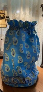 VTG Vera Bradley BERMUDA BLUE Ditty Bag Lined PAISLEY  Beach  Drawstring EUC - Picture 1 of 5