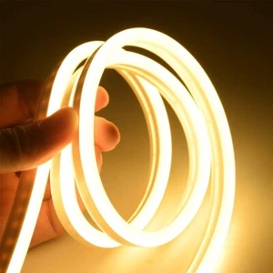 Led Neon Strip Lights Waterproof Flexible Silicone Warm White 5 METERS - Picture 1 of 4