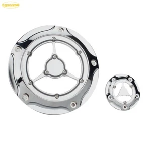 5-Hole Chrome Domed Derby & Timing Timer Cover For Harley Dyna Softail Touring - Picture 1 of 9