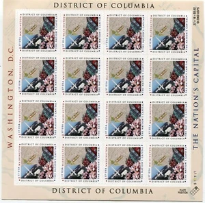 USA #3813 DISTRICT OF COLUMBIA 37c Pane of 16 Stamps Postage Sheet 2003 Mint NH - Picture 1 of 1