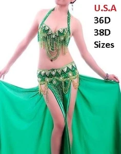 Juego de 2 disfraces de danza del vientre EE. UU. Envío rápido (REGALO GRATIS) TALLA GRANDE HALLOWEEN - Imagen 1 de 4