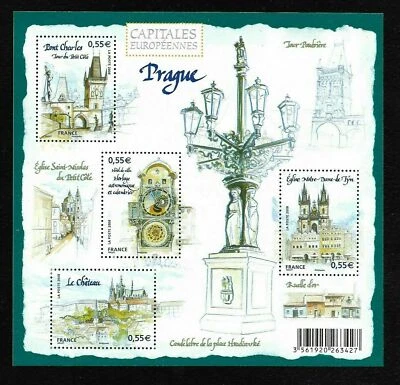 France - "ARCHITECTURE ~ EUROPEAN CAPITALS ~ PRAGUE" Mini Sheet MS 2008 - Image 1 of 4