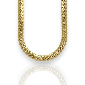 Miami Cuban Link Chain Necklace 14K Yellow Gold - Solid - Picture 1 of 9