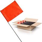 Orange Marking Flags 1000 Pack - 4x5-Inch Marker Flags - 15-Inch Wire - Small...