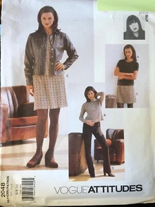 Vogue Muster Vogue Attitudes 2084 Größe 6-8-10 Shirt Top Rock Hose ungeschnitten FF - Bild 1 von 2