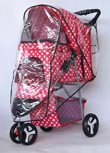 Outdoor Travel Folding Cat Dog Cart Carrier Pet Stroller Waterproof Rain Cover - Picture 1 of 2