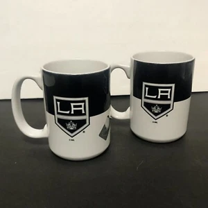 LA Kings NHL Mugs 2 Ceramic Crown Logo Black White Hockey 15oz Sports - Picture 1 of 5