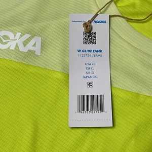 Hoka Glide Tank Womens XL Neon White Slim Fit Lightweight Running Run Trail NWT - Picture 1 of 6