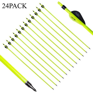 12pcs 31" Carbon Arrows 2" Vane Spine 400-500 Compound Recurve Bow Superior - Picture 1 of 35