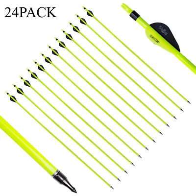 12pcs 31" Carbon Arrows 2" Vane Spine 400-500 Compound Recurve Bow Superior - Image 1 of 4