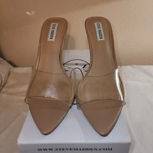 Steve Madden Women's Feisty Nude Slip Open Toe Heel Size 10M US - Picture 1 of 7