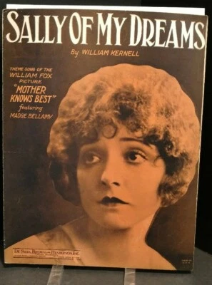 Sally Of My Dreams Sheet Music Cover Art Piano Voice Ukulele Madge Bellamy F1K - Image 1 of 4
