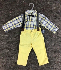 Infant Boys 2 Piece Long Sleeve Outfit Shirt & Pants 9-12 Months - Picture 1 of 5