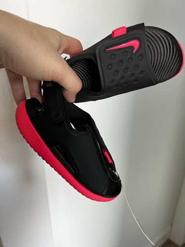 Sandali Nike Sunray 6 neri rosa GS PS bambini regolabili AJ9076 002 6y acquascivolo