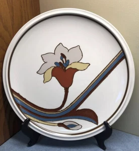 Vintage Mikasa Forecast 12.25" Serving Platter Deco Lily by Joan Luntz Stoneware - Picture 1 of 7