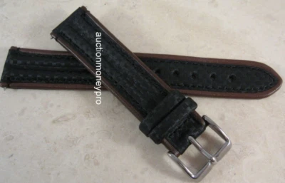 New Mens Genuine Leather 20mm Regular Brown Water Resistant Watch Band Strap - Image 1 of 3