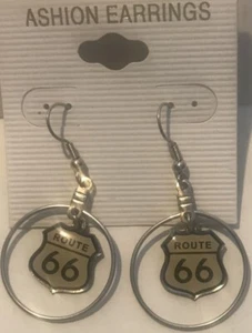 PENDIENTES ROUTE 66 - NUEVOS US HIGHWAY 66 PENDIENTES - BLANCO Y NEGRO - Imagen 1 de 1