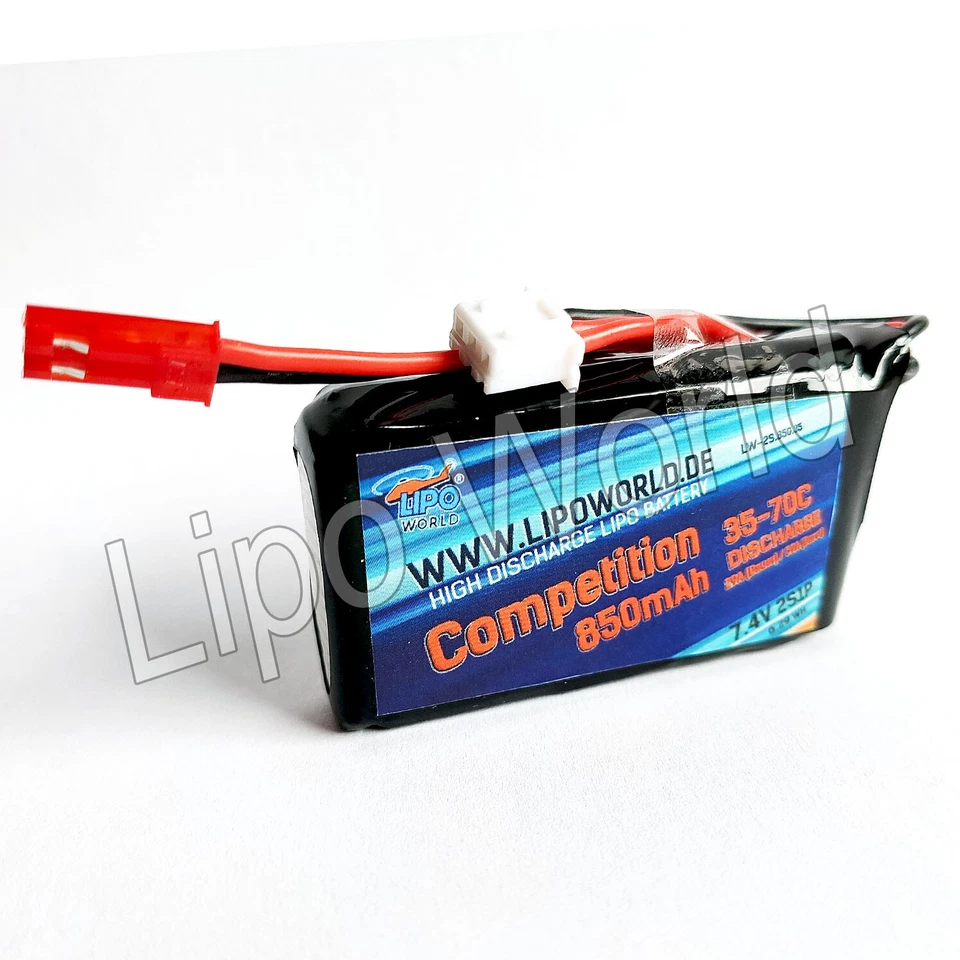 LW Competition Lipo Battery 2S 7.4V 850mAh 35C-70C T-Rex 250 ESky Walkera Rodeo RC - Image 1 of 1