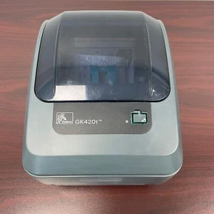 ZEBRA GK420T THERMAL TRANSFER LABEL PRINTER GK42-102210 w / ETHERNET - Afbeelding 1 van 10
