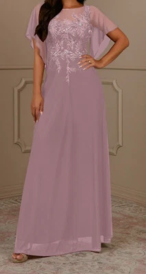 AZAZIE CAVELL DUSTY ROSE FLOOR LENGTH FORMAL GOWN, SIZE A14, NEW WITH TAGS - Image 1 of 3